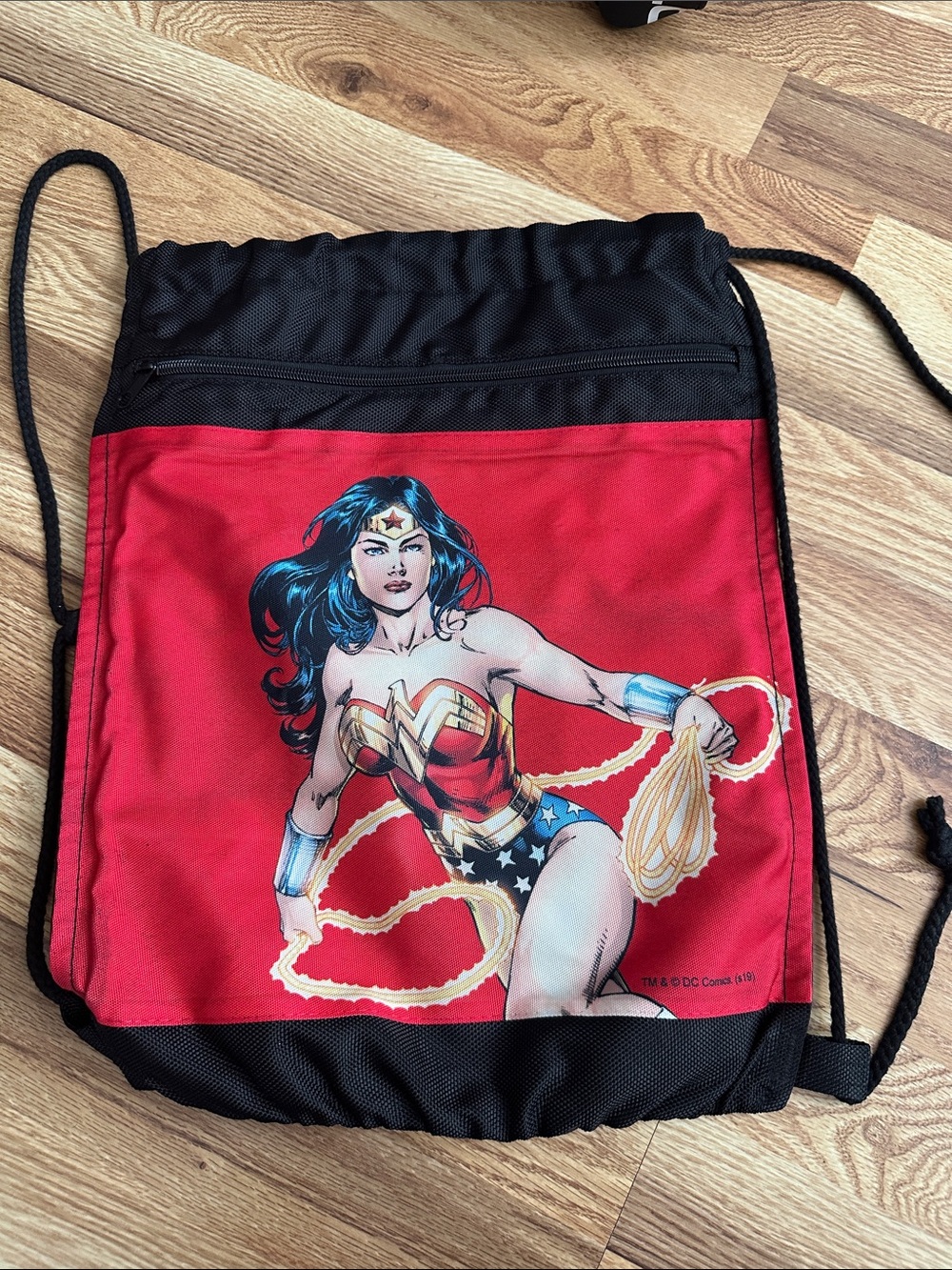 Wonder Woman Red Drawstring Backpack